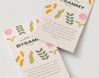 Floral Small Business Thank You Card | Editable Customizable Digital Card Template | Thank You For Your Purchase | Scratch DIY
