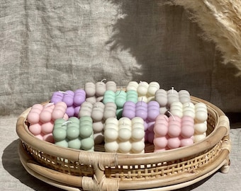 Pink Bubble Candle | Natural Soy Wax | Fragrance Free | Home Decor | Rubix Cube Candles | Gift Ideas | Luxury Bubble Cube Candle | Unscented