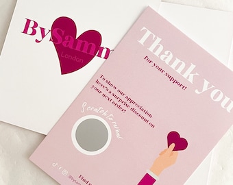 Small Business Thank You Card | Editable Customizable Digital Card Template | Thank You For Your Purchase | Scratch DIY