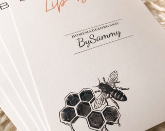 Beeswax Lip Balm Holder for Canva, lip balms cards, printable cards, digital art, Canva templates