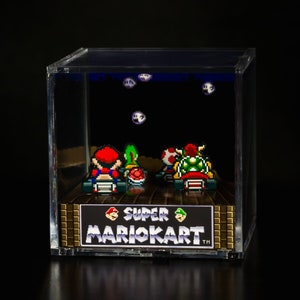 Super Mario Kart Diorama Cube - Video Game Room Decoration