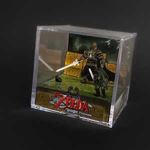 Legend of Zelda: Twilight Princess Diorama Cube - Link Battles Ganondorf - Decoratie videogamekamer