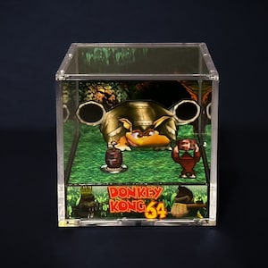 Donkey Kong 64 Diorama Cube - Fighting Armadillo - Video Game Room Decoration