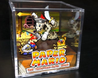 Paper Mario: The Thousand Year Door Diorama Cube - Pirate Cortez Battle - Video Game Room Decoration TTYD