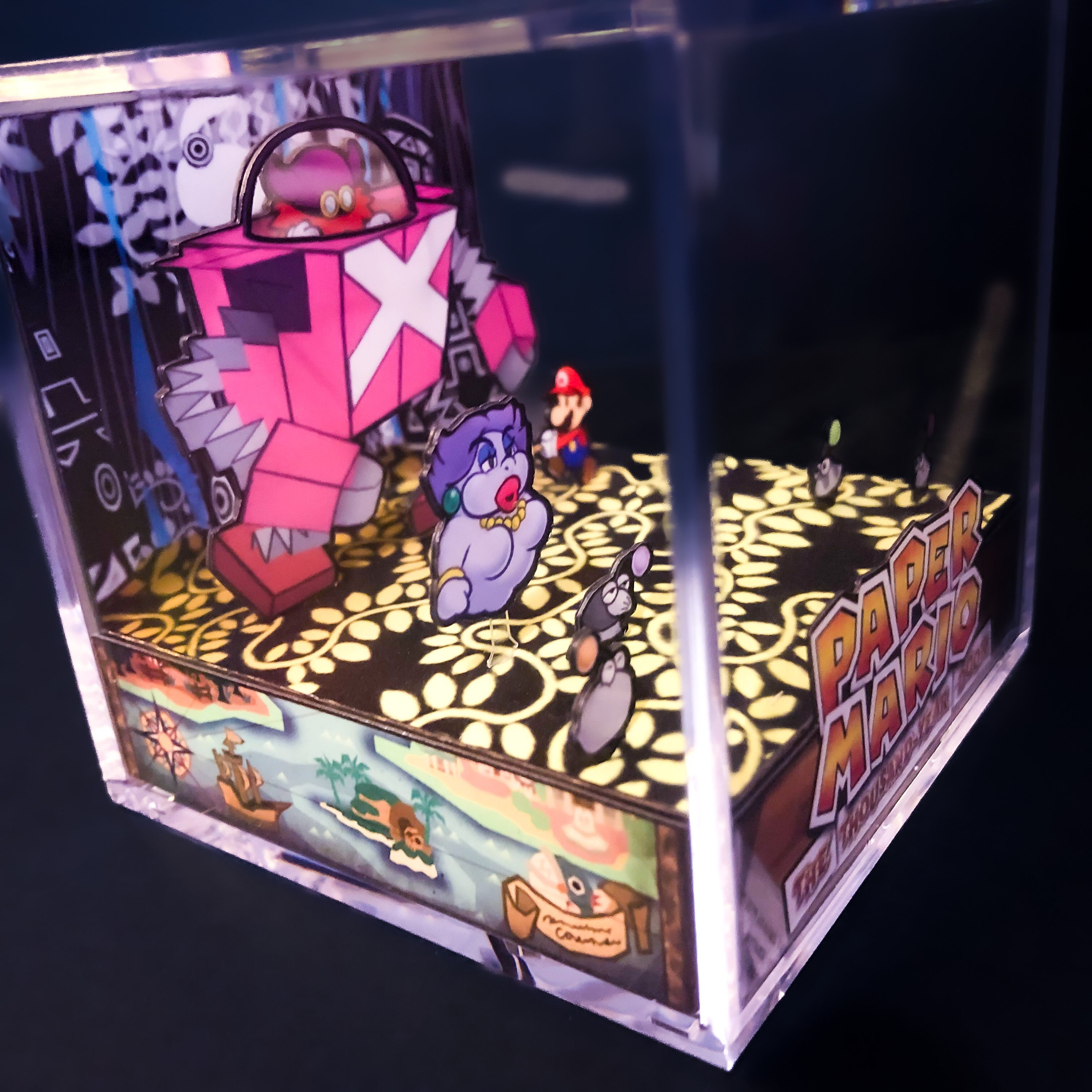 Paper Mario Thousand Year Door 3D Diorama Cube Glitz Pit 