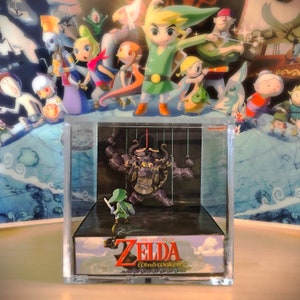 Legend of Zelda: Wind Waker Diorama Cube - Puppet Ganon Fight - Video Game Room Decoration
