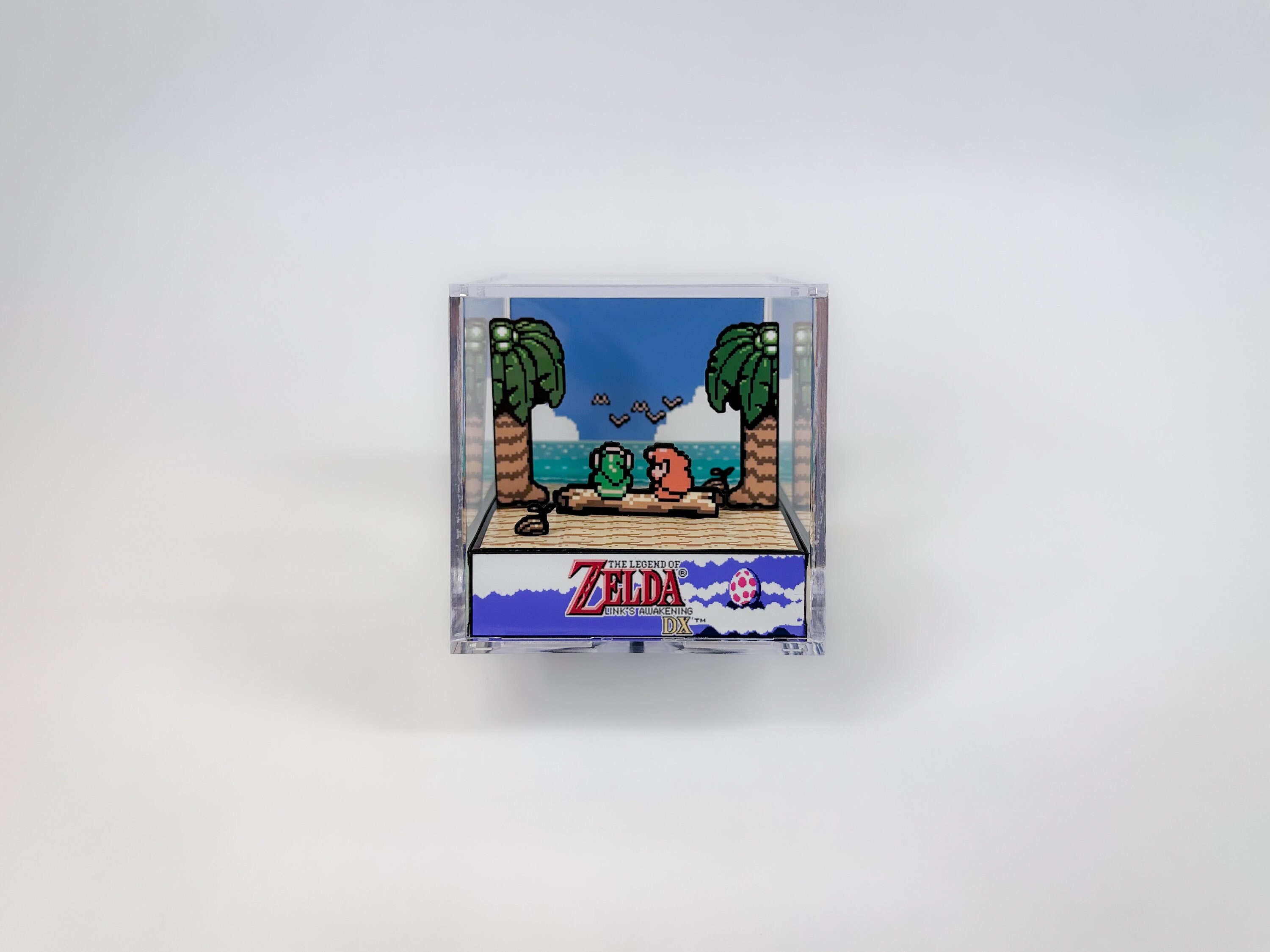 The Legend of Zelda Link to the Past Ocarina Scene Shadow Box Diorama Cube  SNES