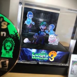 Luigi&#39;s Mansion 3 Diorama Cube - Video Game Room Decoration