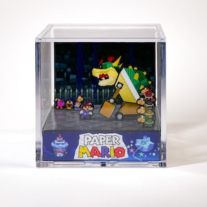 Paper Mario 64 Diorama Cube: koopa Bros Battle - Desk Display - Video Game Room Decoration