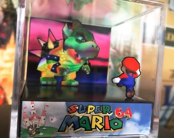 Super Mario 64 Diorama Cube: Baby Penguin - Video Game Room Decoration