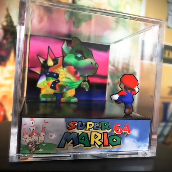 spurv spray Høne Super Mario 64 Diorama Cube: Bowser Final Battle - Etsy Finland