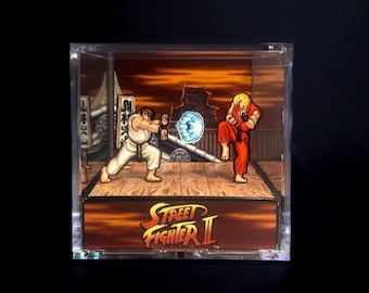 Pixel Frames: Street Fighter Alpha 2 Shadow Box 3D - Decorazione Da Parete Per Appassionati Di Videogiochi - Foto 3