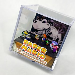 Paper Mario : The Thousand Year Door Diorama Cube - Battle with Bonetail - Décoration de diorama de jeu vidéo - ATS