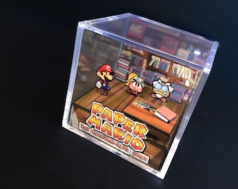 Paper Mario: The Thousand Year Door Diorama Cube - Visiting Professor Frankly - Video Game Diorama Decoration