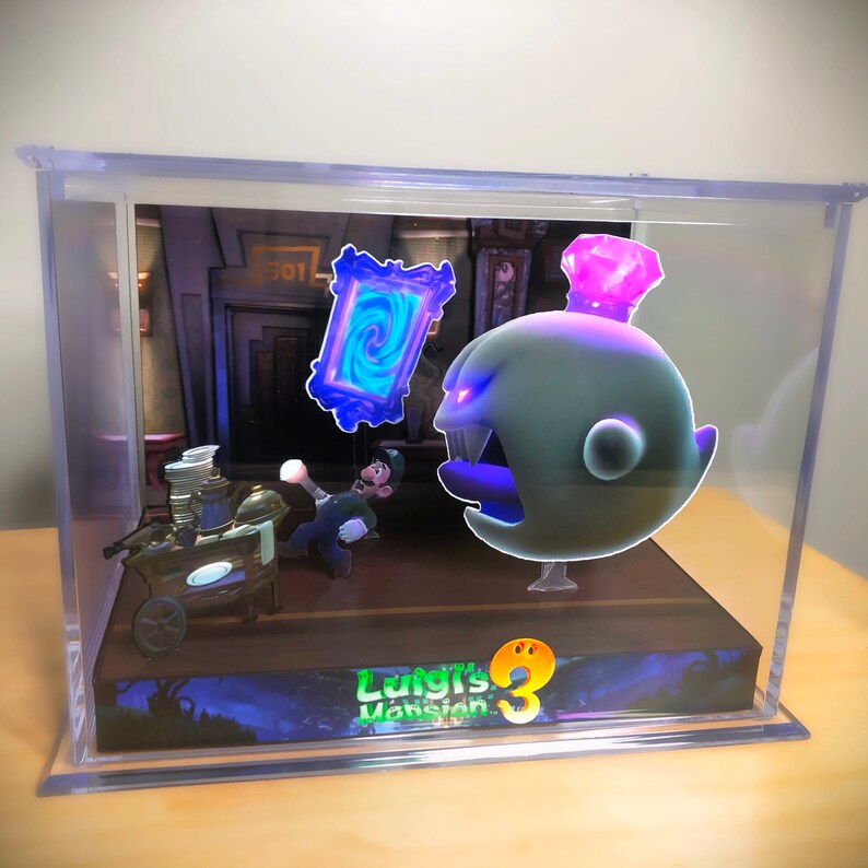 Luigi's Mansion Large Diorama Cube King Boo Chase Etsy