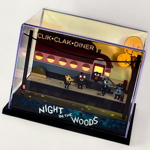 Night In The Woods: Clik Clak Diner Diorama Cube - Larger Cube - Video Game Room Decoration