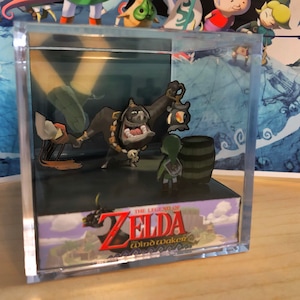 Legend of Zelda: Wind Waker Diorama Cube - Sneaking Past Guard - Video Game Room Decoration