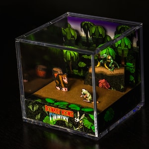 Donkey Kong Country Diorama Cube - Video Game Room Decoration