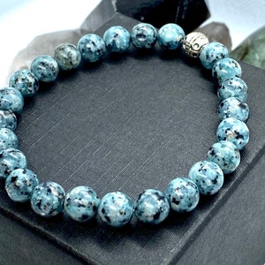 Kiwi Jasper Bracelet, Sesame Jasper Unisex Bracelet, 8mm Kiwi Jasper Beaded Bracelet, 8mm Sesame Jasper Beaded Bracelet, Kiwi Jasper Beads
