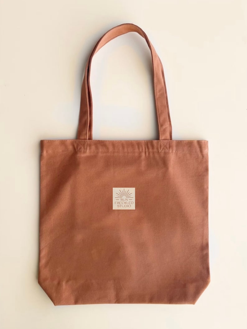 The Minimalist Tote Bag Sage Green Reusable Canvas Shoulder Bag, Beach Bag Shopping Bag, Book Bag, Tote Bag Pockets, Durable Tote Terracotta