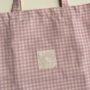 Pink And White Woven Basket Gingham Mini Leather Bag main image 0