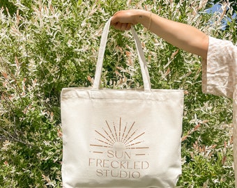 Sun Freckled Studio Wide Tote Bag With Interior Pockets