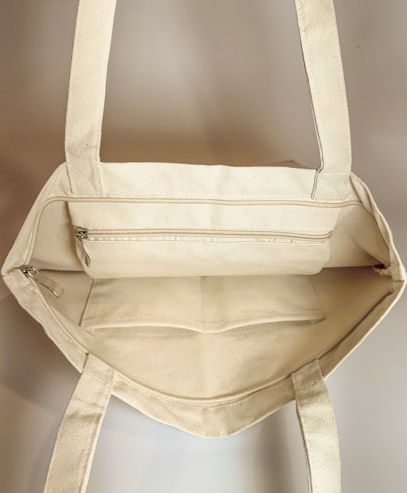 The Minimalist Tote Bag Sage Green Reusable Canvas Shoulder Bag, Beach Bag Shopping Bag, Book Bag, Tote Bag Pockets, Durable Tote image 5