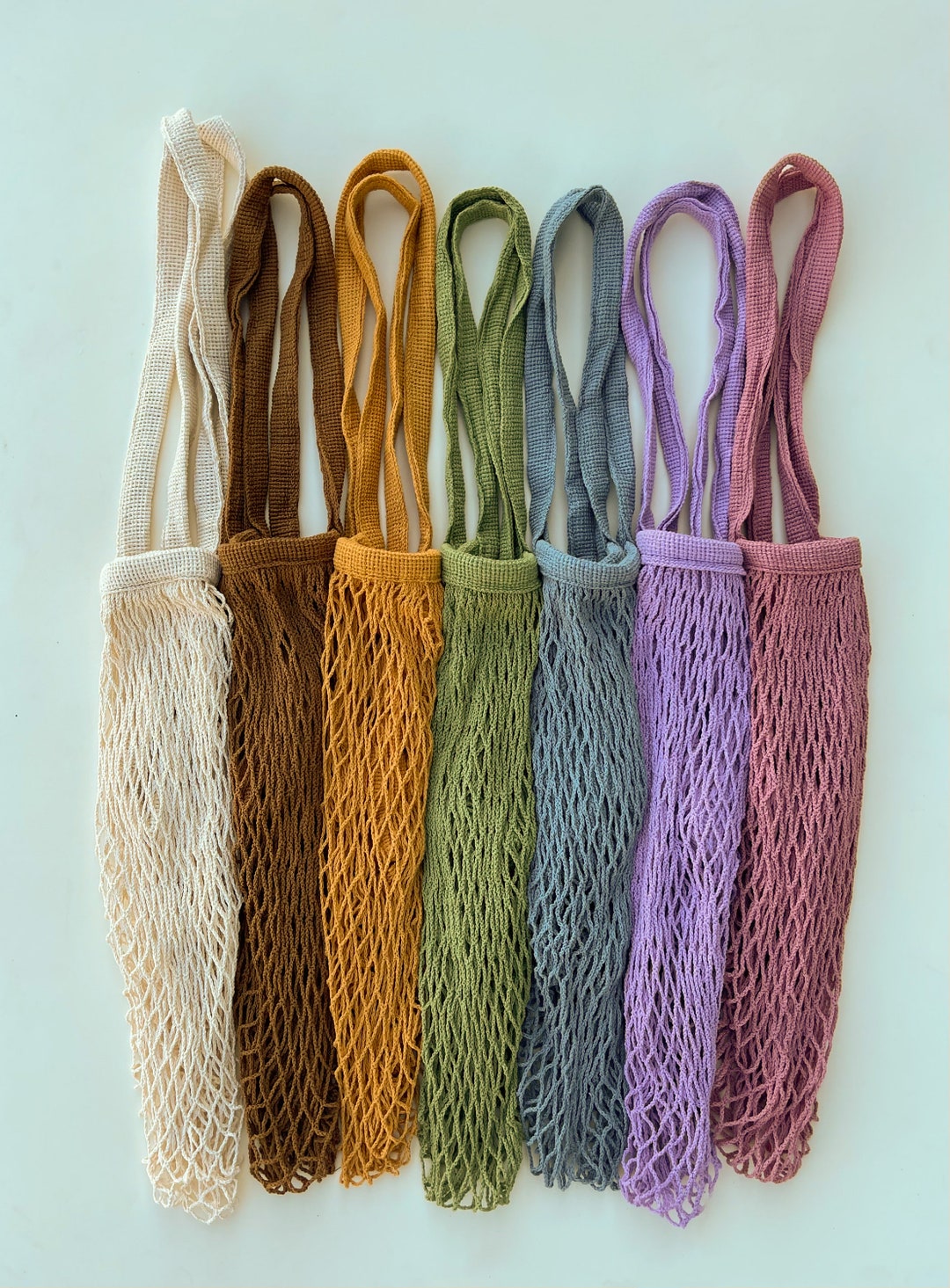 French Market Bag, Reusable Grocery Bag, Produce Bag, Crochet bag, Cotton Mesh Tote, Farmers Market Bag, Net Bag, Zero Waste Living