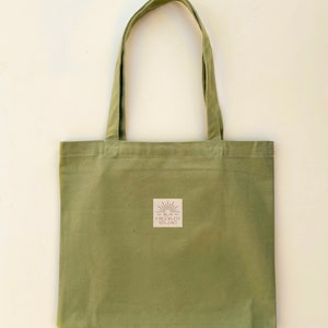 The Minimalist Tote Bag Sage Green Reusable Canvas Shoulder Bag, Beach Bag Shopping Bag, Book Bag, Tote Bag Pockets, Durable Tote Sage