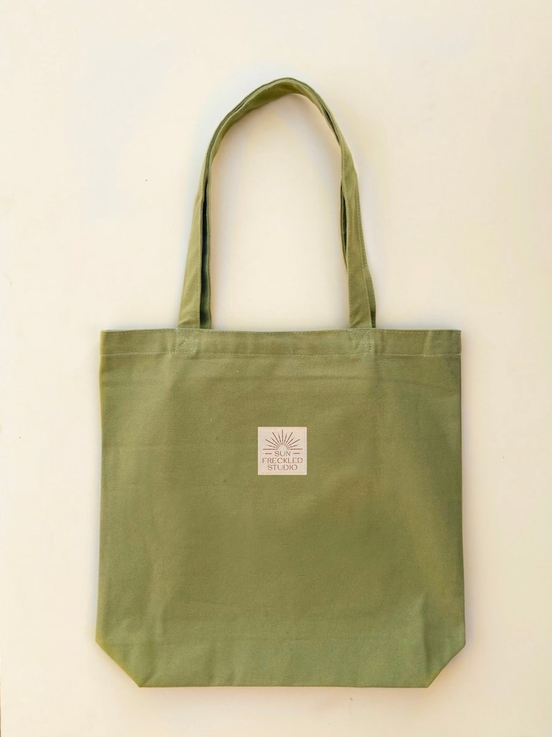 The Minimalist Tote Bag Sage Green Reusable Canvas Shoulder Bag, Beach Bag Shopping Bag, Book Bag, Tote Bag Pockets, Durable Tote Sage