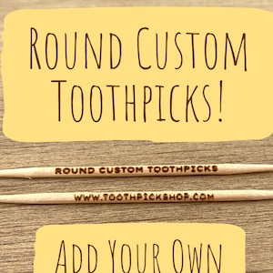 Round Toothpicks with Custom Engraving Personalized Toothpicks Party Toothpicks Wedding Toothpicks Cocktail Picks Appetizer Gifts Toothpicks