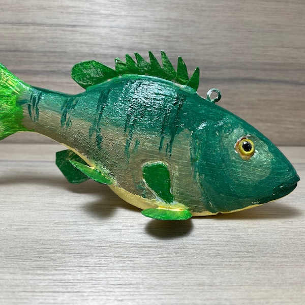 Hand Carved Wooden Fish Decoy - Ice Fishing - Spearing