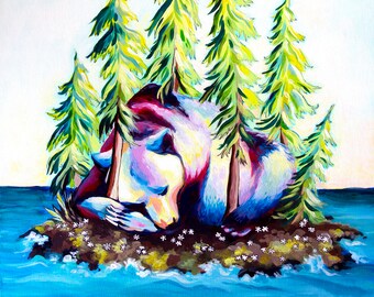 Island Dreams - A Bright fun Bear Print