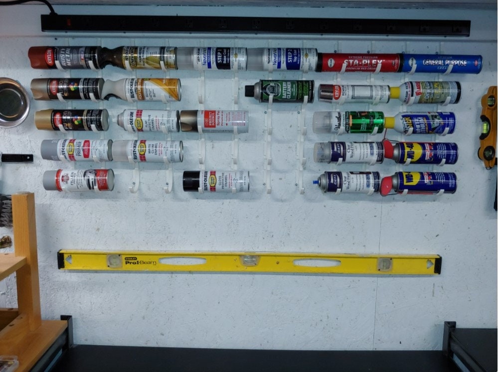 Wall Mounted Spray Can Organizer / Spray Paint Holder / Spray Paint Rack, Spray Can Storage Free