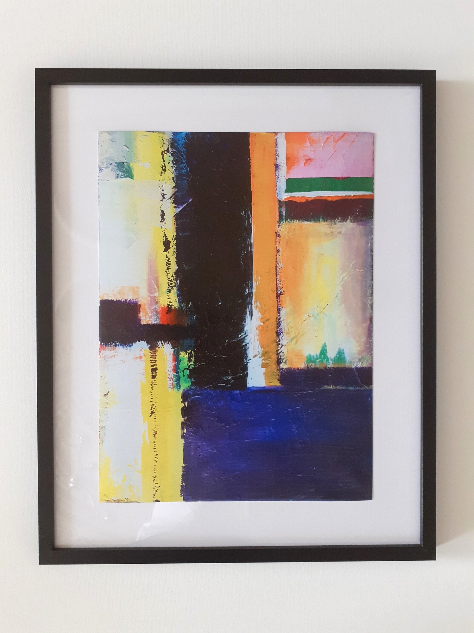 Framed abstract artwork print framed colourful textured Etsy