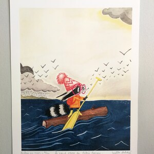 Dekorative Illustration Aquarell Rickie im Meer