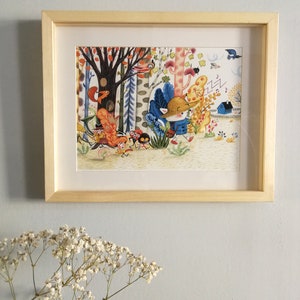 Decoratieve illustratie aquarel Fluitend Katje