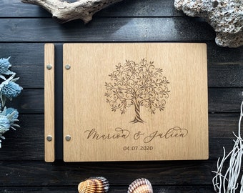 Wedding Guestbook, Personalized Wedding Guestbook, Wooden Wedding Guestbook, Photo Album, Engraved Guestbook Wedding Gift - 07