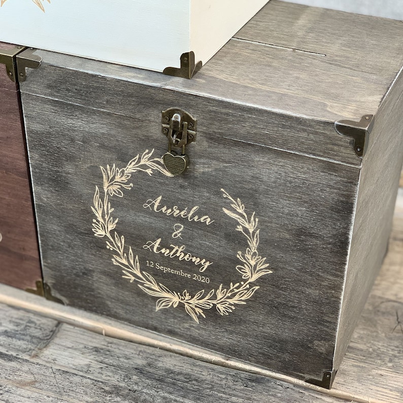 Wedding urn, Urn box, Country wedding urn, Personalized wedding urn, Wooden wedding urn, Original wedding urn 02 image 5