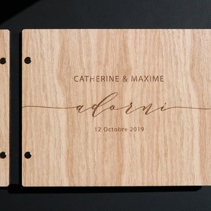 Livre d'or personnalisé mariage Handcrafted LIN gaufré livre avec rose Livre d'or personnalisé mariage Handcrafted LIN gaufré livre avec rose
