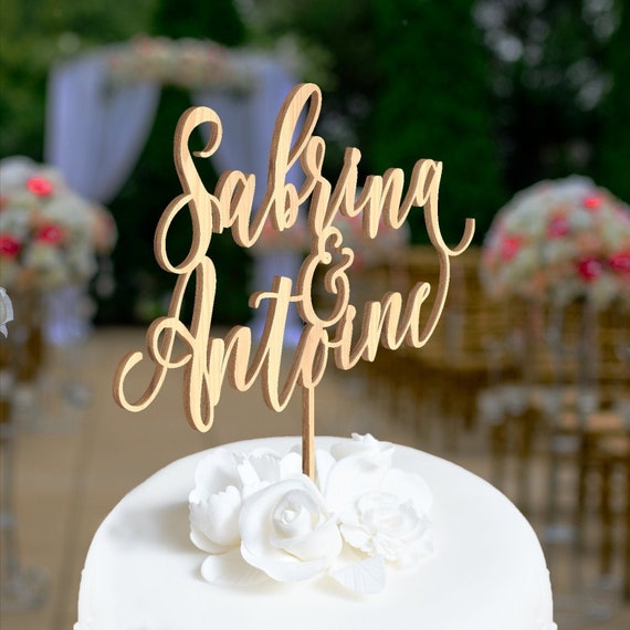 Cake topper mariage, cake topper mariage personnalisé, cake topper en bois,  gâteau de mariage, décoration de gâteau de mariage 08 -  Canada