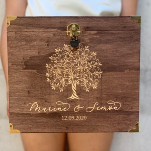 Wedding urn, Urn box, Country wedding urn, Personalized wedding urn, Wooden wedding urn, Original wedding urn 02 image 1