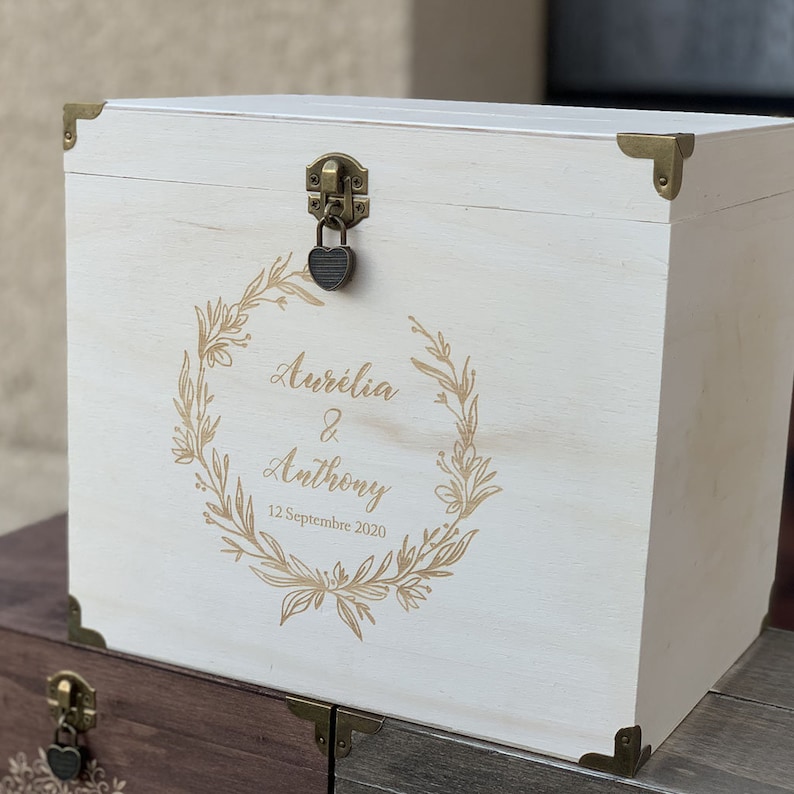 Wedding urn, Urn box, Country wedding urn, Personalized wedding urn, Wooden wedding urn, Original wedding urn 02 image 7