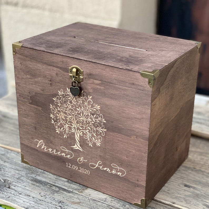 Wedding urn, Urn box, Country wedding urn, Personalized wedding urn, Wooden wedding urn, Original wedding urn 02 image 4