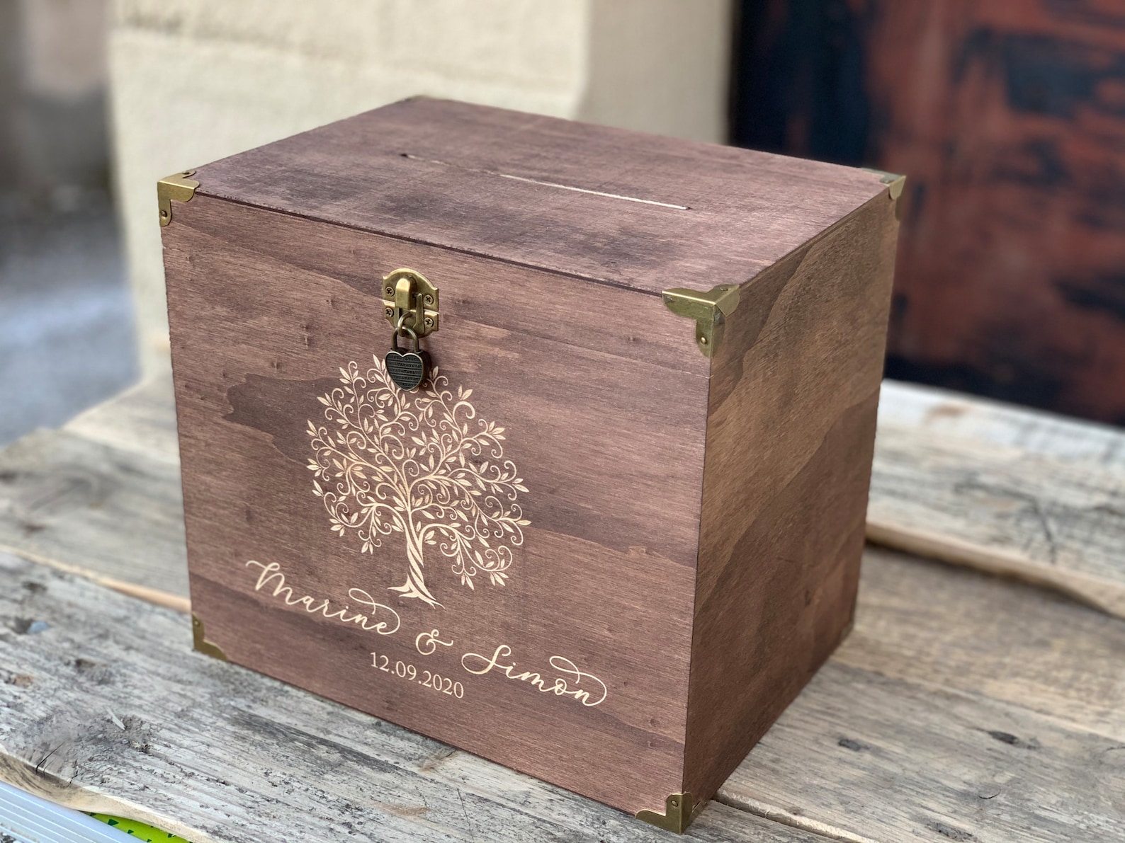 Urne mariage Boite urne Urne mariage champêtre Urne mariage Etsy France