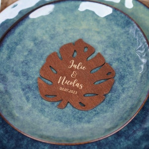 Faveur de mariage, Sous verre en bois, Sous verre personnalisé, Décoration table mariage, Cadeau pour invité mariage, Cadeau mariage