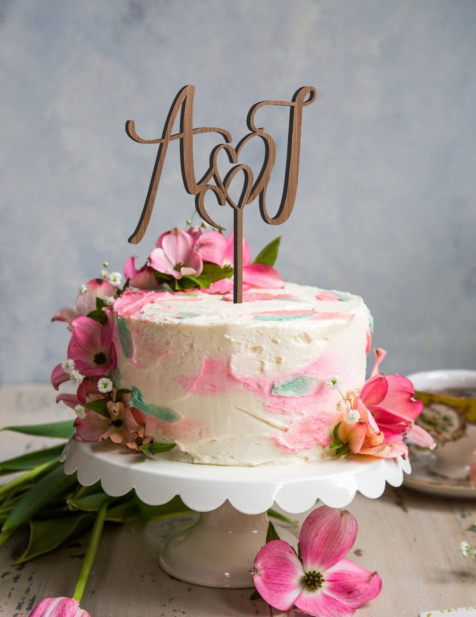 Cake topper personnalisé décor nature pour gâteau de mariage Cake topper personnalisé décor nature pour gâteau de mariage