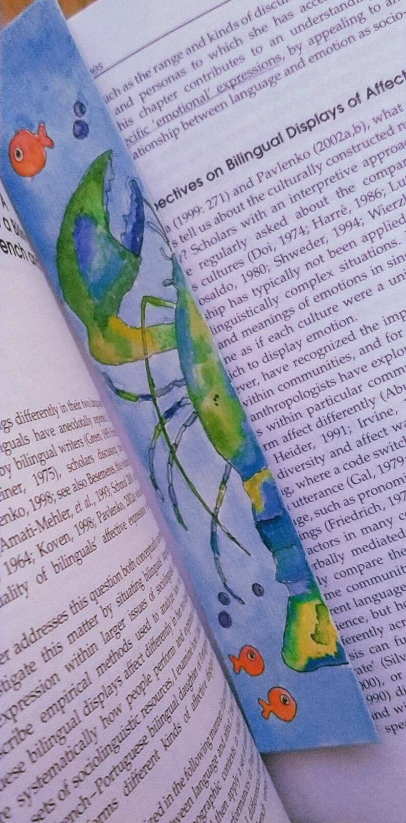 Marine biology gift HANDMADE watercolour laminated bookmarks Etsy