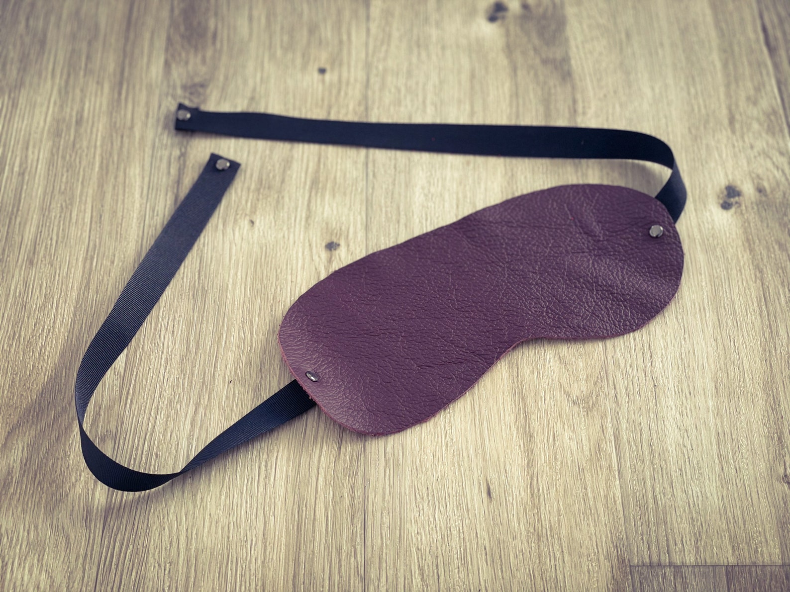 Dark Purple Leather Eye Mask Etsy