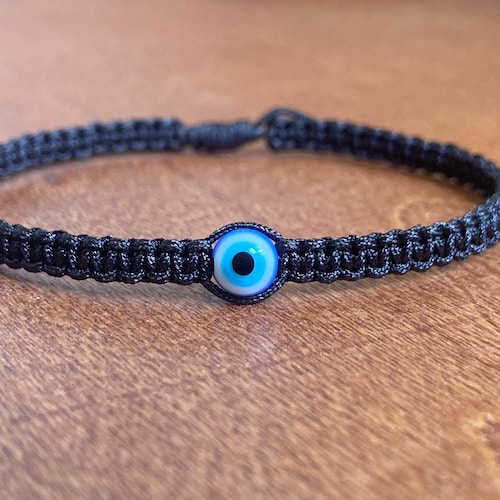 Blue Evil Eye Red String Adjustable Bracelet Unisex Etsy